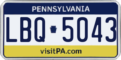 PA license plate LBQ5043