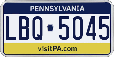 PA license plate LBQ5045