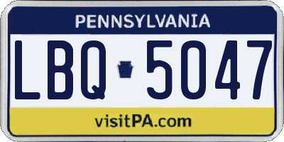 PA license plate LBQ5047