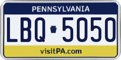 PA license plate LBQ5050