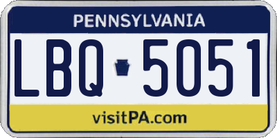 PA license plate LBQ5051