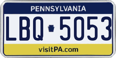 PA license plate LBQ5053