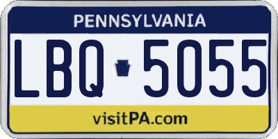 PA license plate LBQ5055