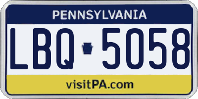 PA license plate LBQ5058