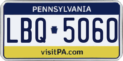 PA license plate LBQ5060