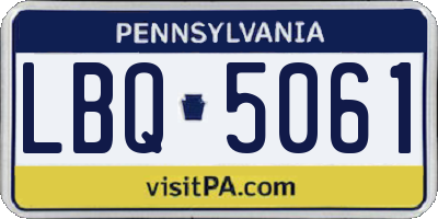 PA license plate LBQ5061