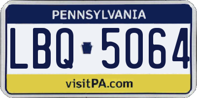 PA license plate LBQ5064