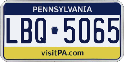 PA license plate LBQ5065