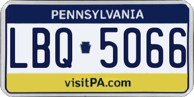 PA license plate LBQ5066
