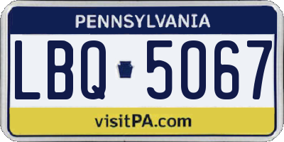 PA license plate LBQ5067