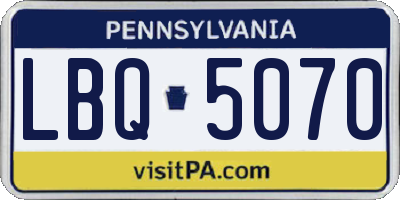 PA license plate LBQ5070