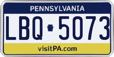 PA license plate LBQ5073