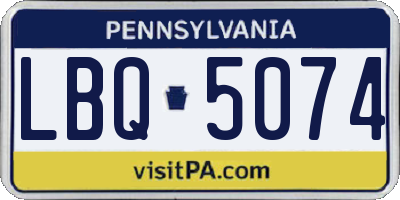 PA license plate LBQ5074