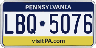 PA license plate LBQ5076
