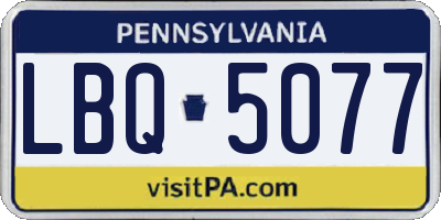 PA license plate LBQ5077