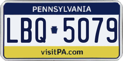 PA license plate LBQ5079