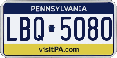 PA license plate LBQ5080