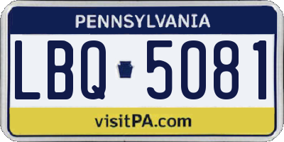 PA license plate LBQ5081
