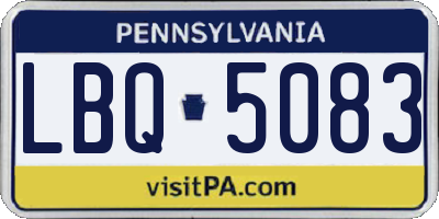 PA license plate LBQ5083