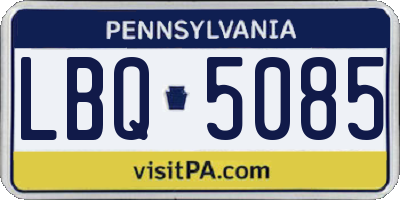 PA license plate LBQ5085