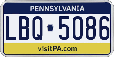PA license plate LBQ5086