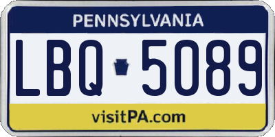 PA license plate LBQ5089