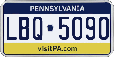 PA license plate LBQ5090