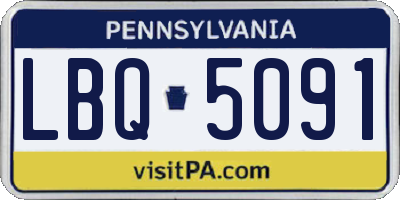 PA license plate LBQ5091