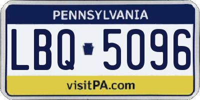 PA license plate LBQ5096
