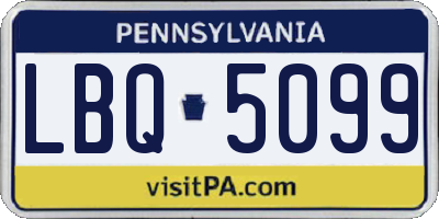PA license plate LBQ5099