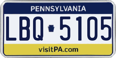 PA license plate LBQ5105