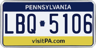 PA license plate LBQ5106