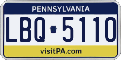 PA license plate LBQ5110