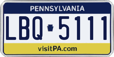 PA license plate LBQ5111