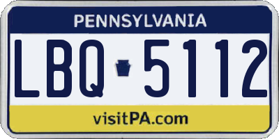 PA license plate LBQ5112