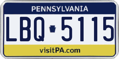PA license plate LBQ5115