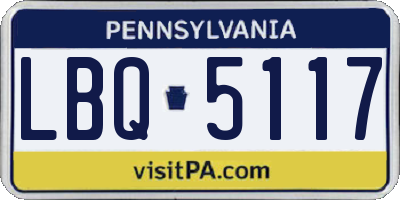 PA license plate LBQ5117
