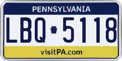 PA license plate LBQ5118