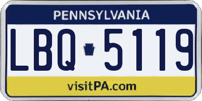 PA license plate LBQ5119