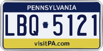 PA license plate LBQ5121