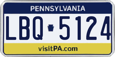 PA license plate LBQ5124