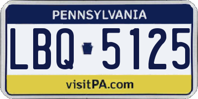 PA license plate LBQ5125