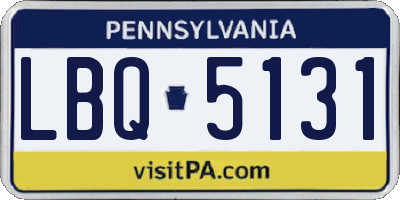 PA license plate LBQ5131