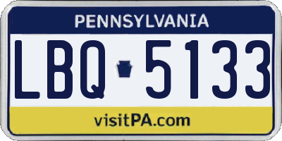 PA license plate LBQ5133