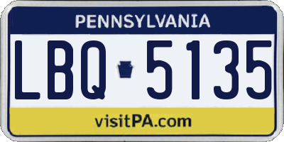 PA license plate LBQ5135