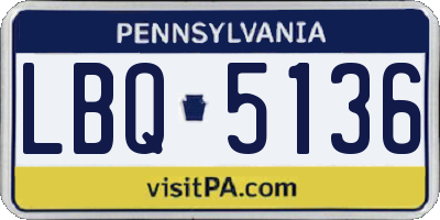 PA license plate LBQ5136