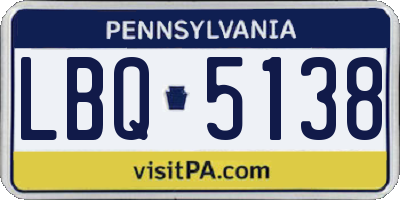 PA license plate LBQ5138