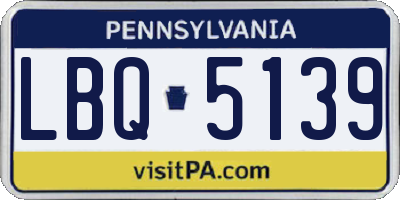 PA license plate LBQ5139