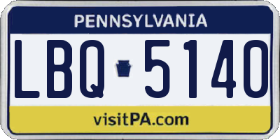 PA license plate LBQ5140