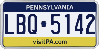 PA license plate LBQ5142